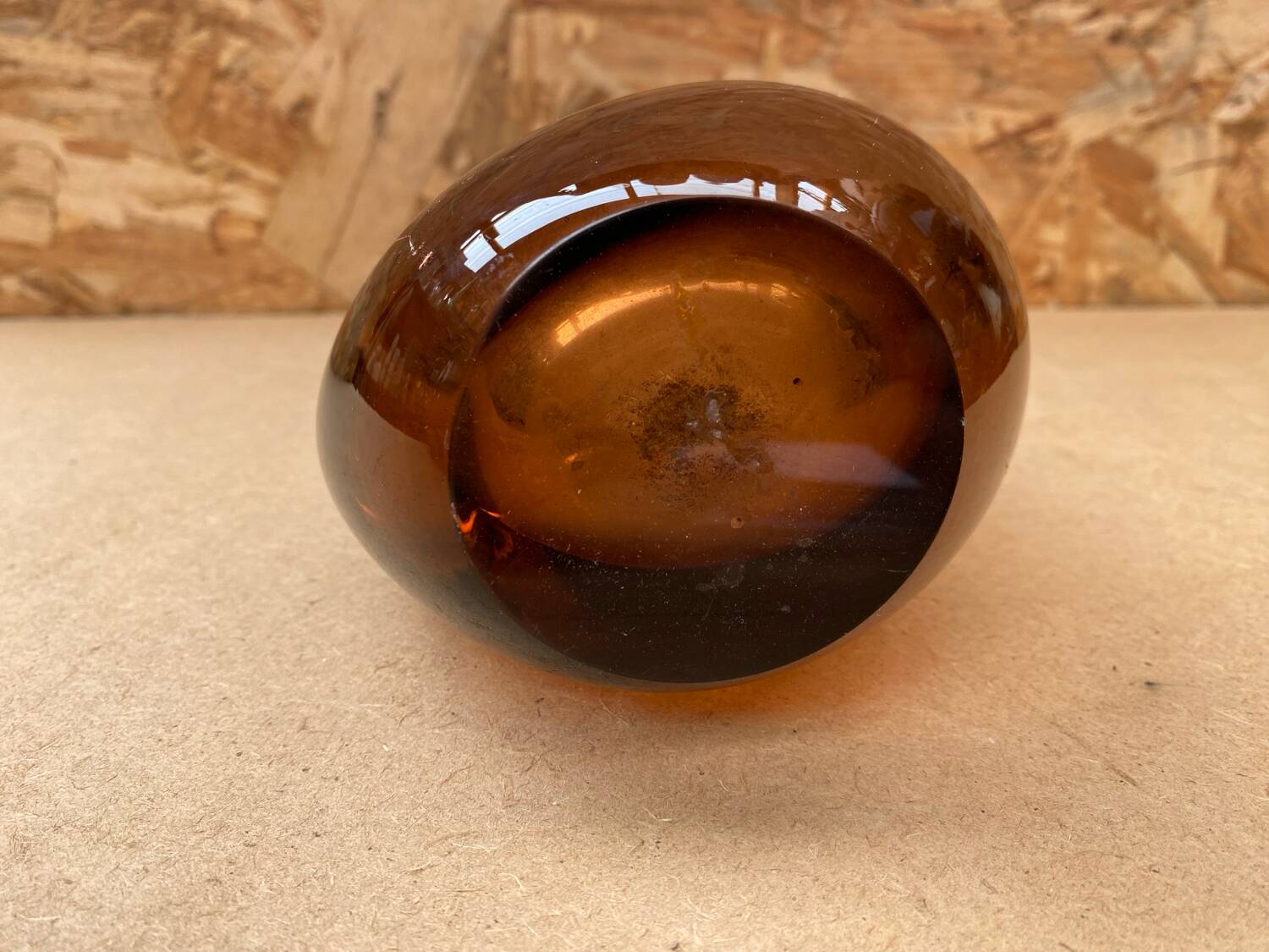 Antique Vintage Transparent Brown Blown Glass Vase