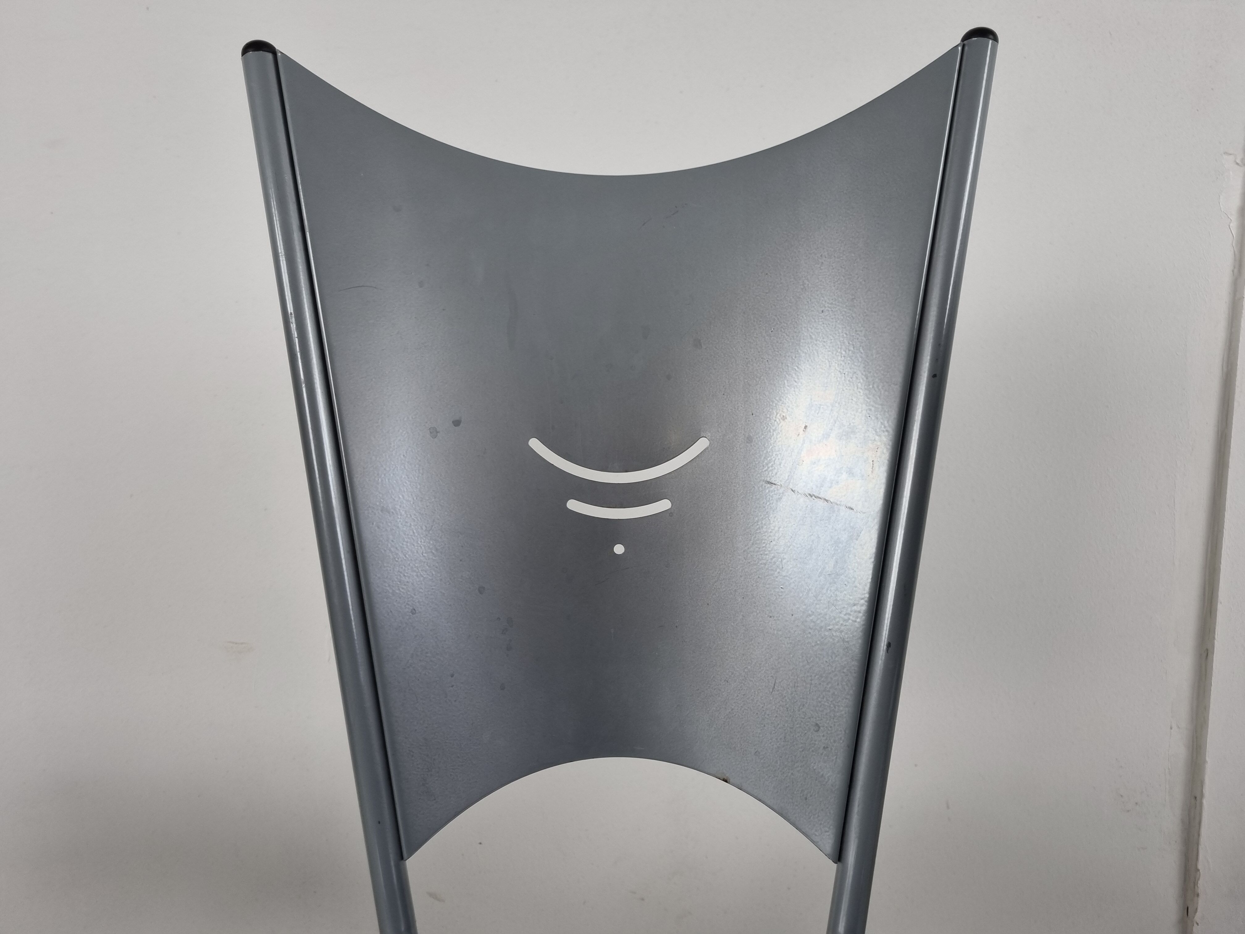 Post modern metal dining chairs, 1990s