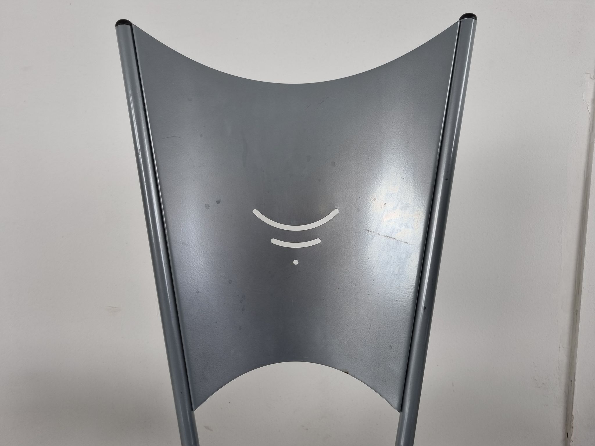 Chaises de salle à manger en métal post-modernes, années 1990