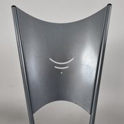 Chaises de salle à manger en métal post-modernes, années 1990