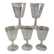 Lot de 5 petits verres à vin en verre cristallin années 50-60