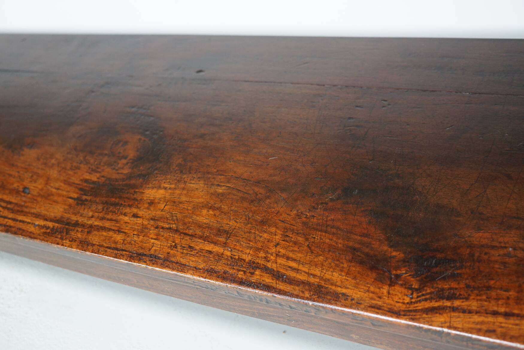Table d'appoint rustique de style colonial néerlandais antique en teck/chêne