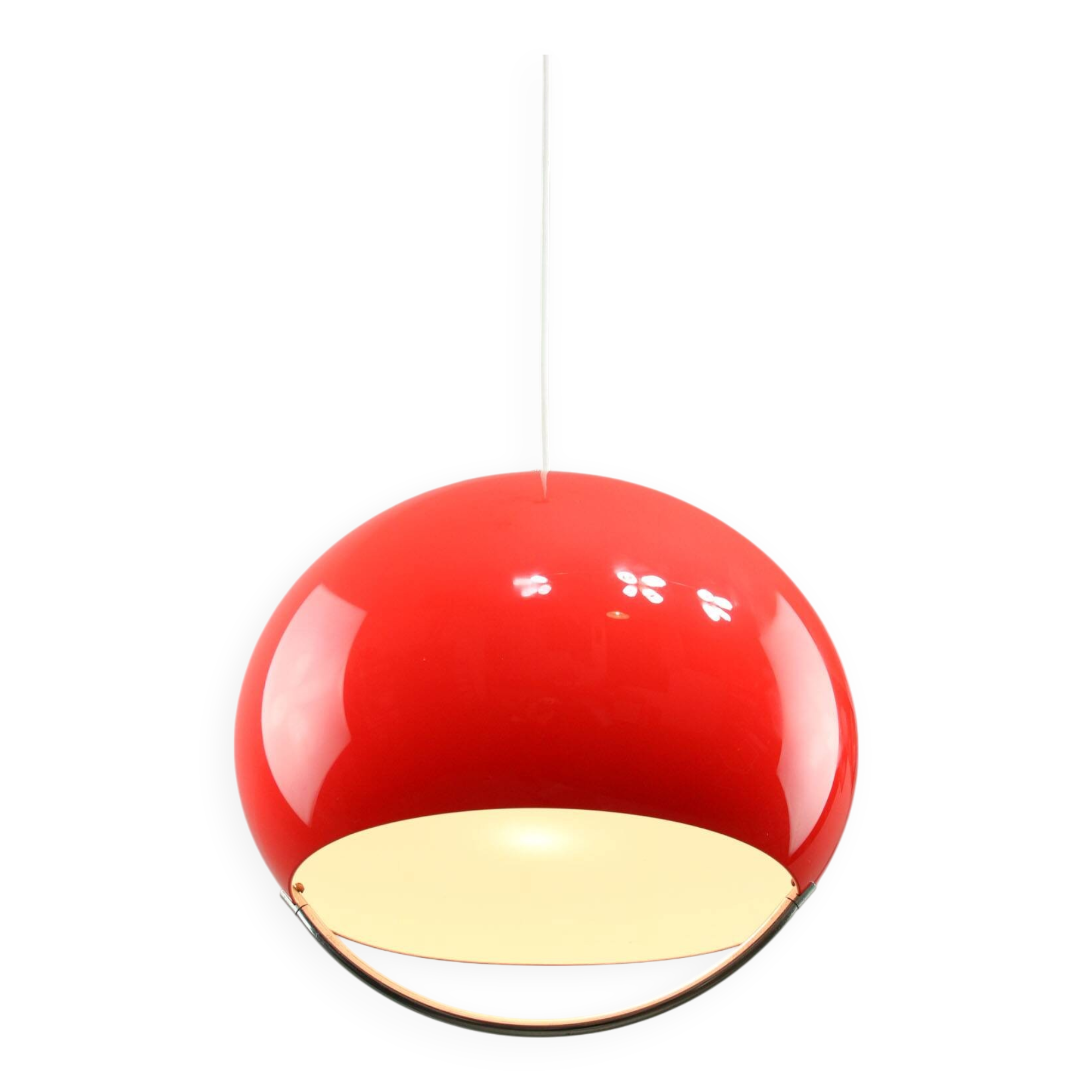 Space Age Italian Red Jolly Pendant Lamp from Guzzini
