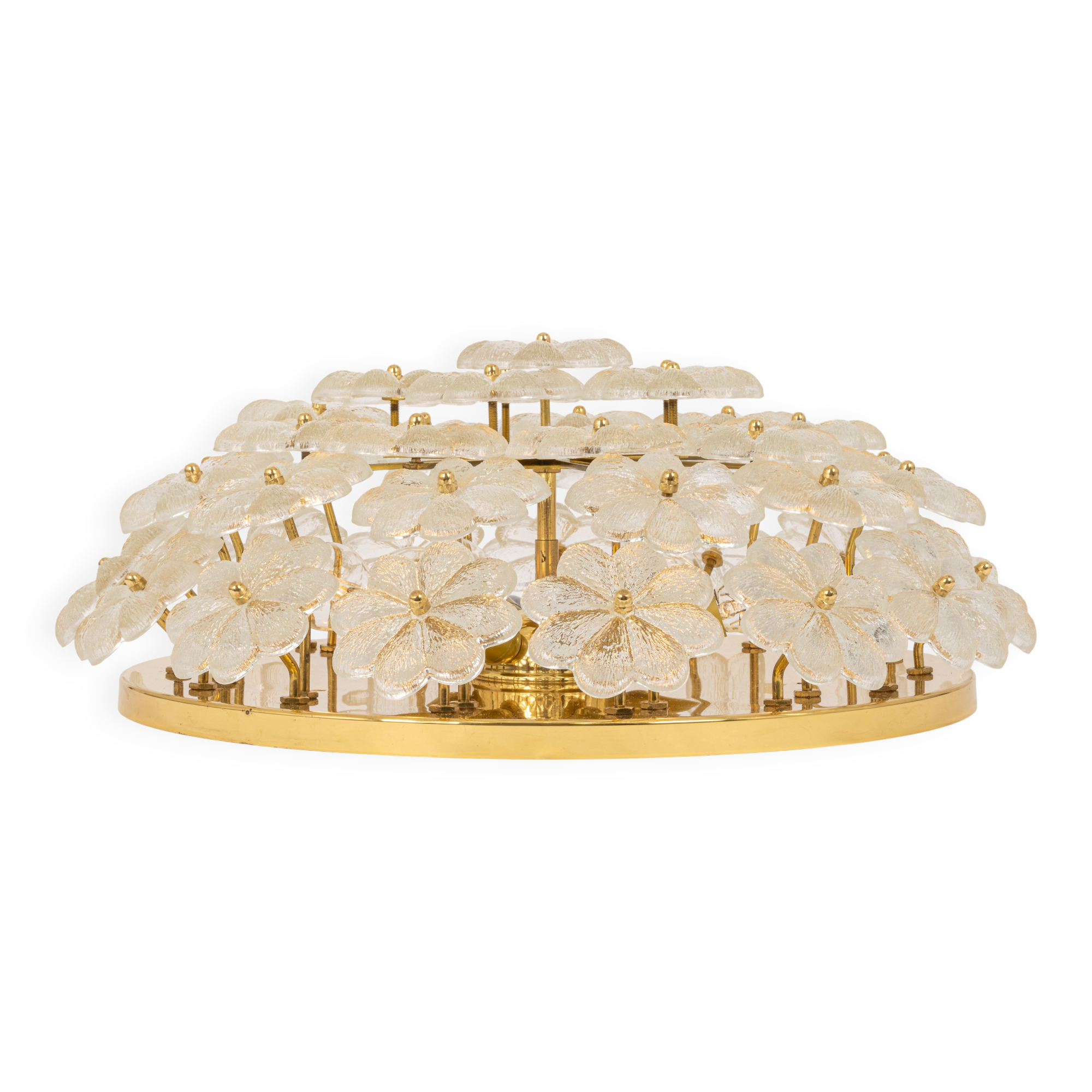 plafonnier fleur en verre Murano par Ernst Palme, Allemagne, années 1970