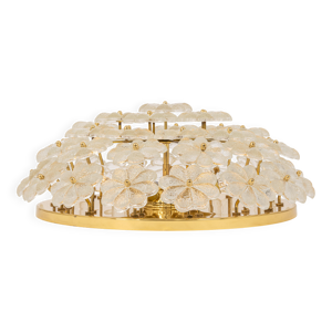 Plafonnier fleur en verre