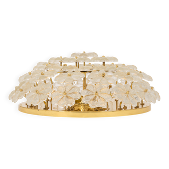 Large flower ceiling light in Murano glass by Ernst Palme, Germany, 1970s.