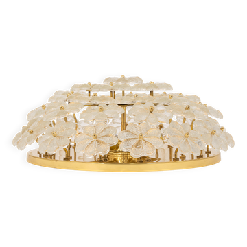 Large flower ceiling light in Murano glass by Ernst Palme, Germany, 1970s.