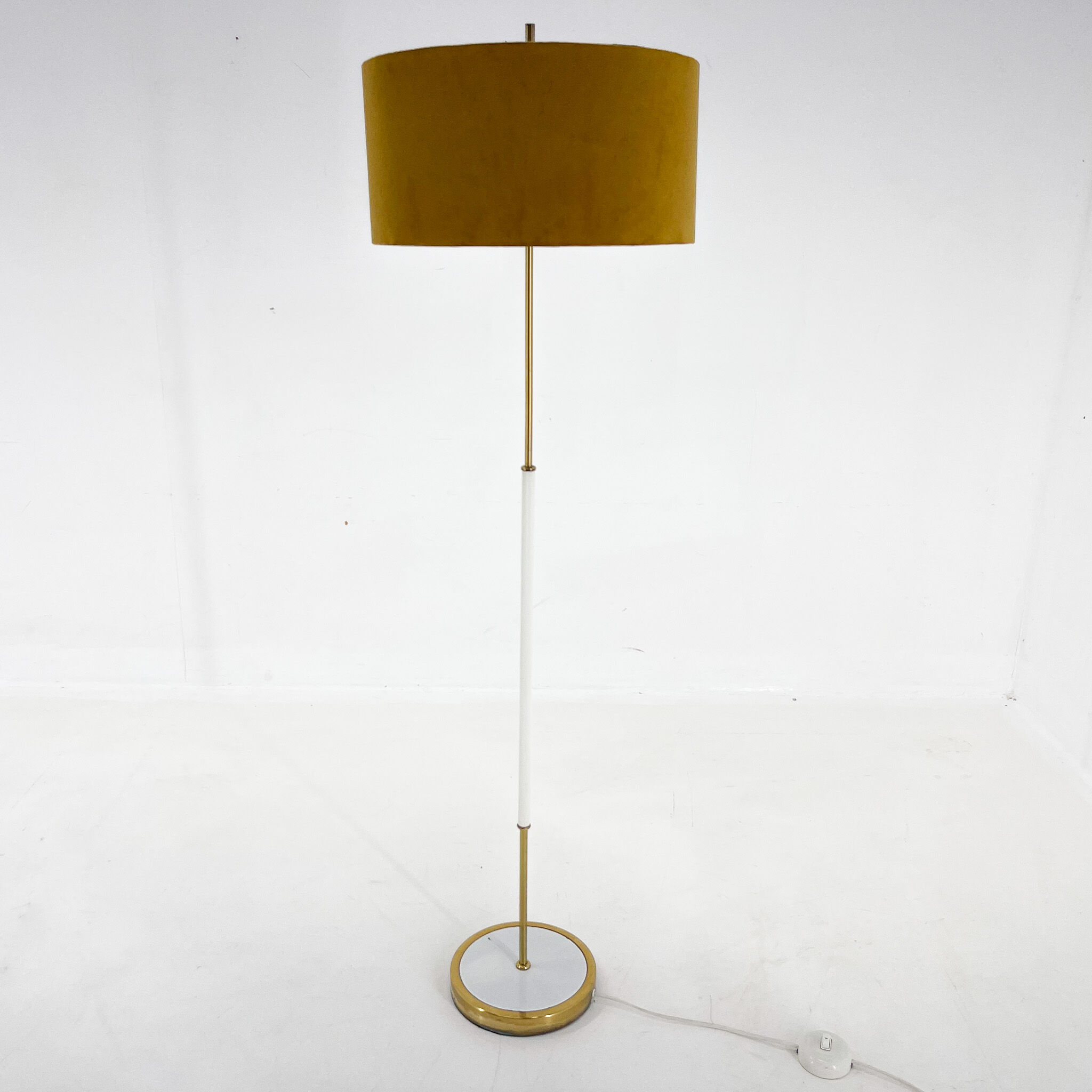 Mid Century Floor Lamp, Germany, 1970's, New Handmade Lampshade