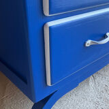 Blue and white mustache chest of drawers