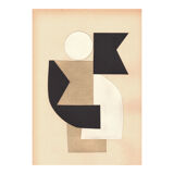 Collage on antique paper • C448 • Signed Eawy