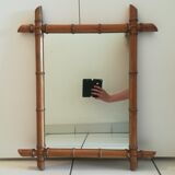 Miroir en bois façon bambou 65x55cm