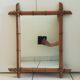 Bamboo-style wooden mirror 65x55cm