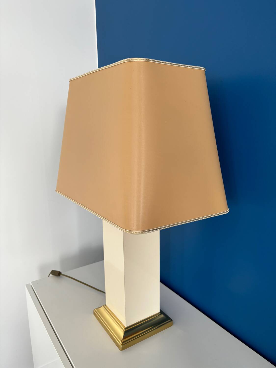 Grande lampe rectangle années 70 doré