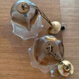 Set of 2 glass pendant lights