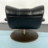 Vintage Italian black swivel armchair from 60s