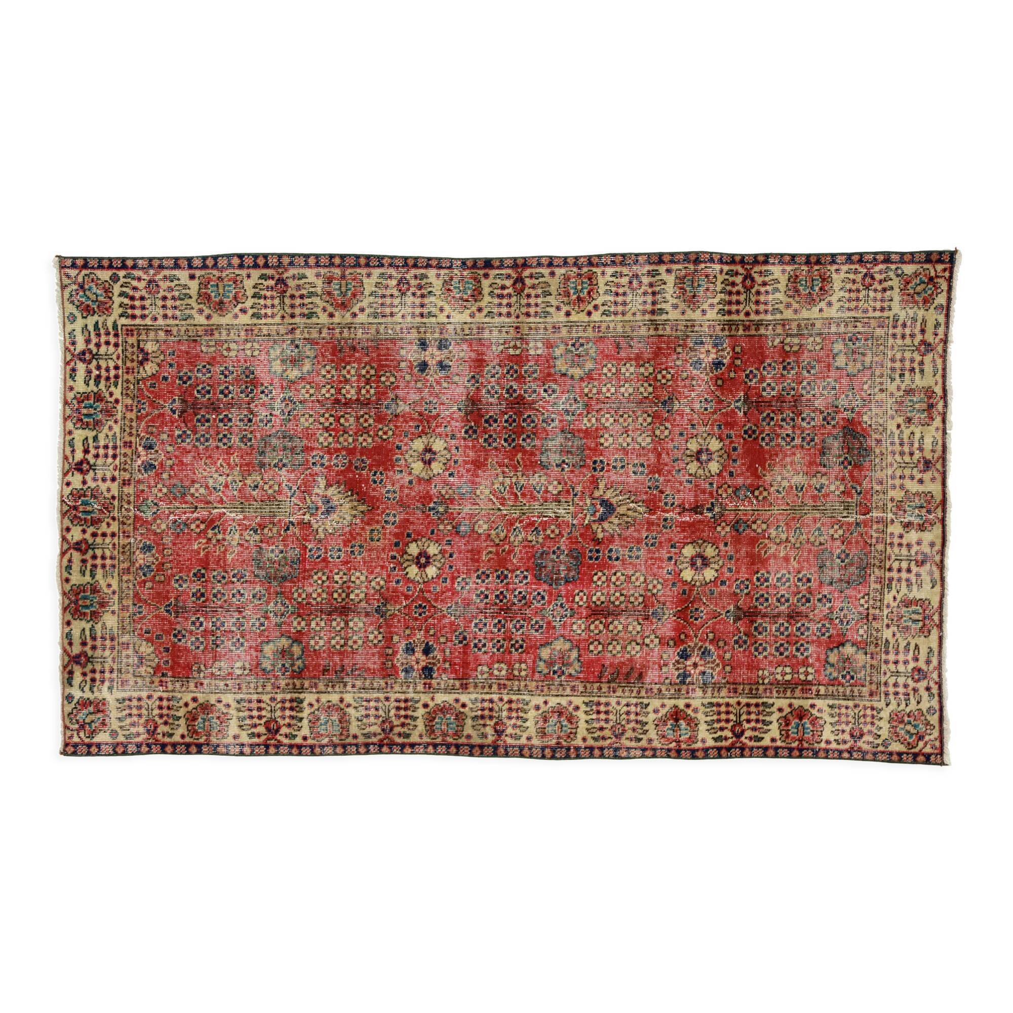Anatolian handmade vintage rug 196 cm x 116 cm