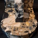 Pair of Art Deco Bookends in Black and White Breccia Marble