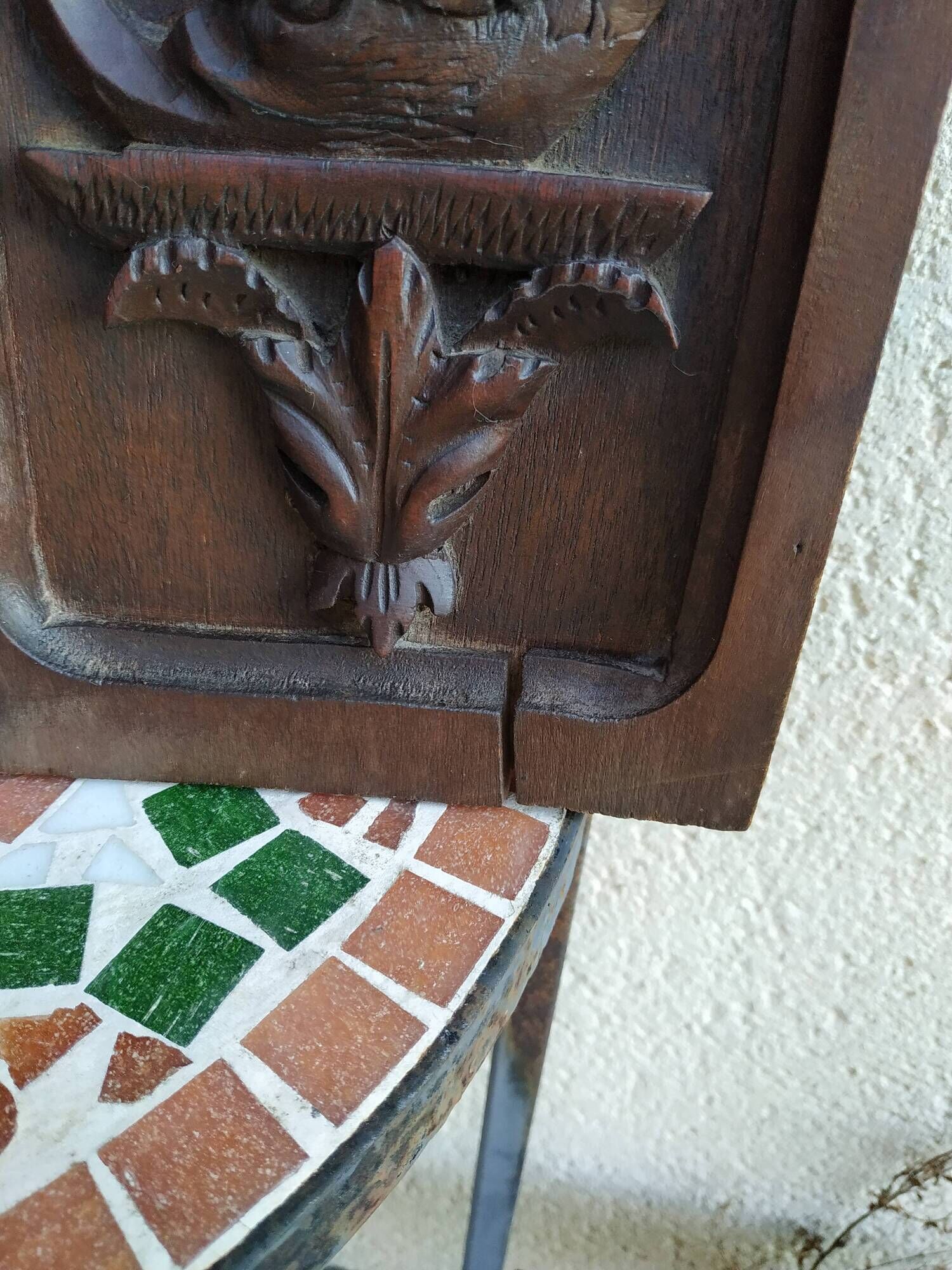 Pair of decorative panels carved wood Renaissance decoration
