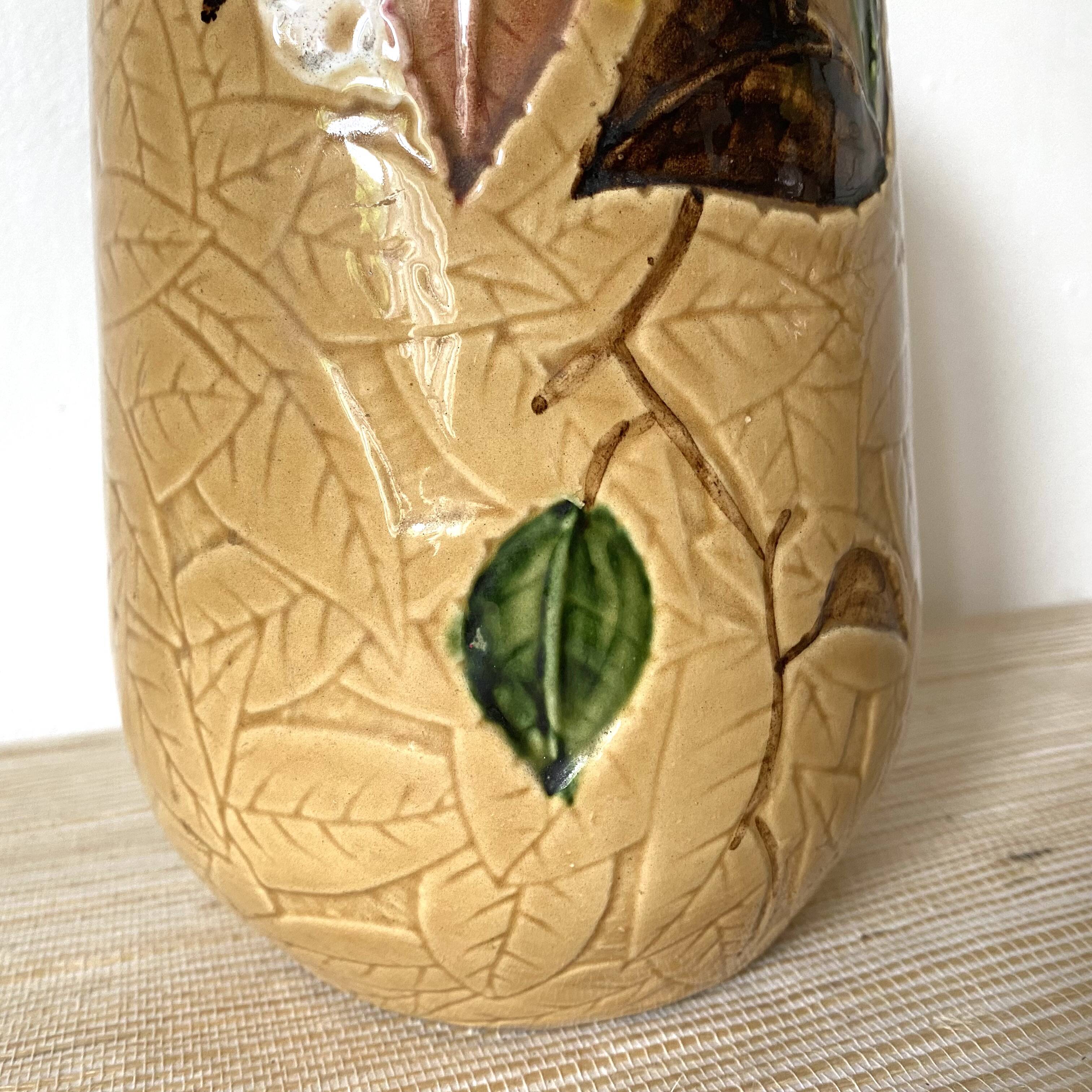 Ceramic vase with foliage design, 1970s