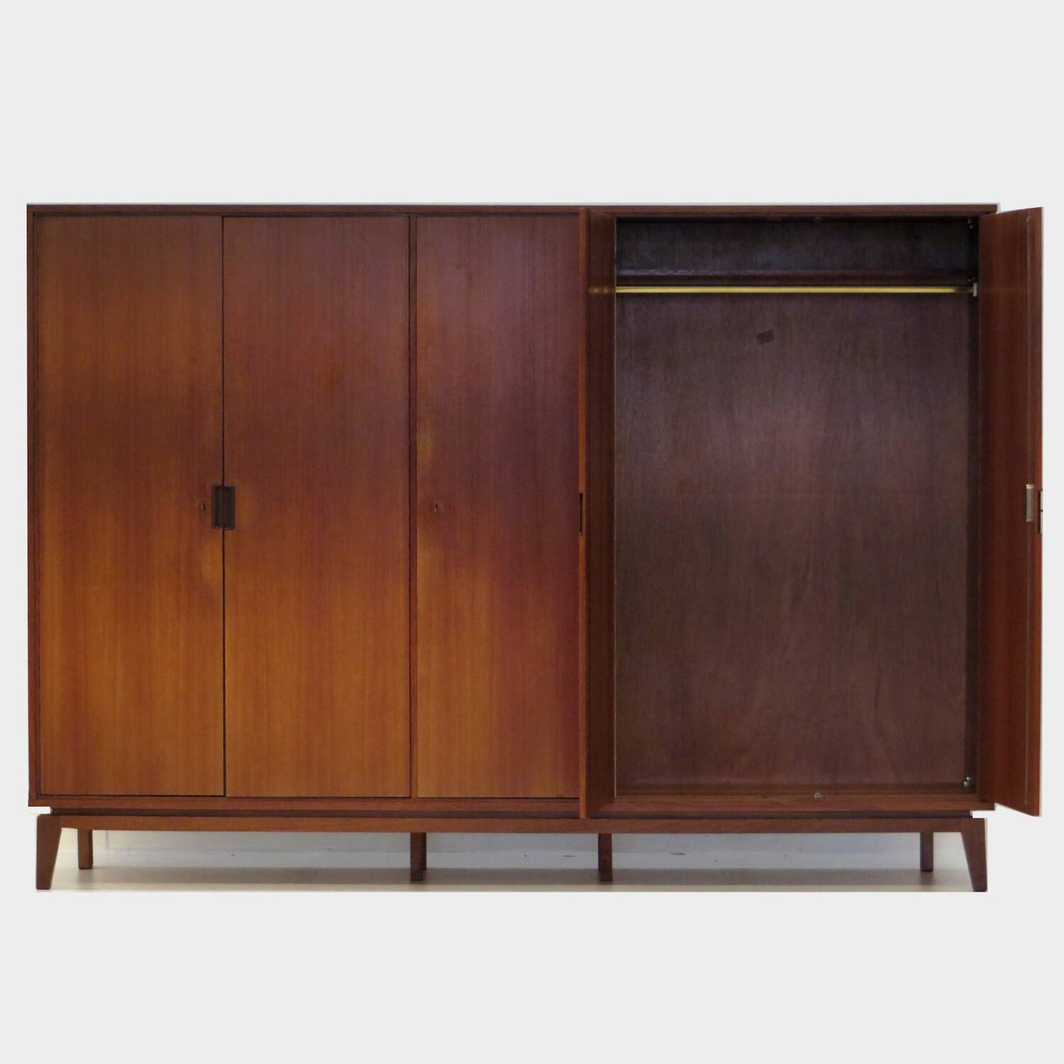 Grande armoire vintage 5 portes en teck, style moderne du milieu du siècle, années 1960