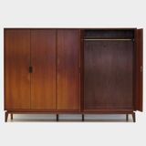 Grande armoire vintage 5 portes en teck, style moderne du milieu du siècle, années 1960