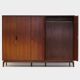 Large vintage mid century modern 5-door wardrobe in teak, 1960s