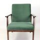Fauteuil en velours vert vintage, années 1970