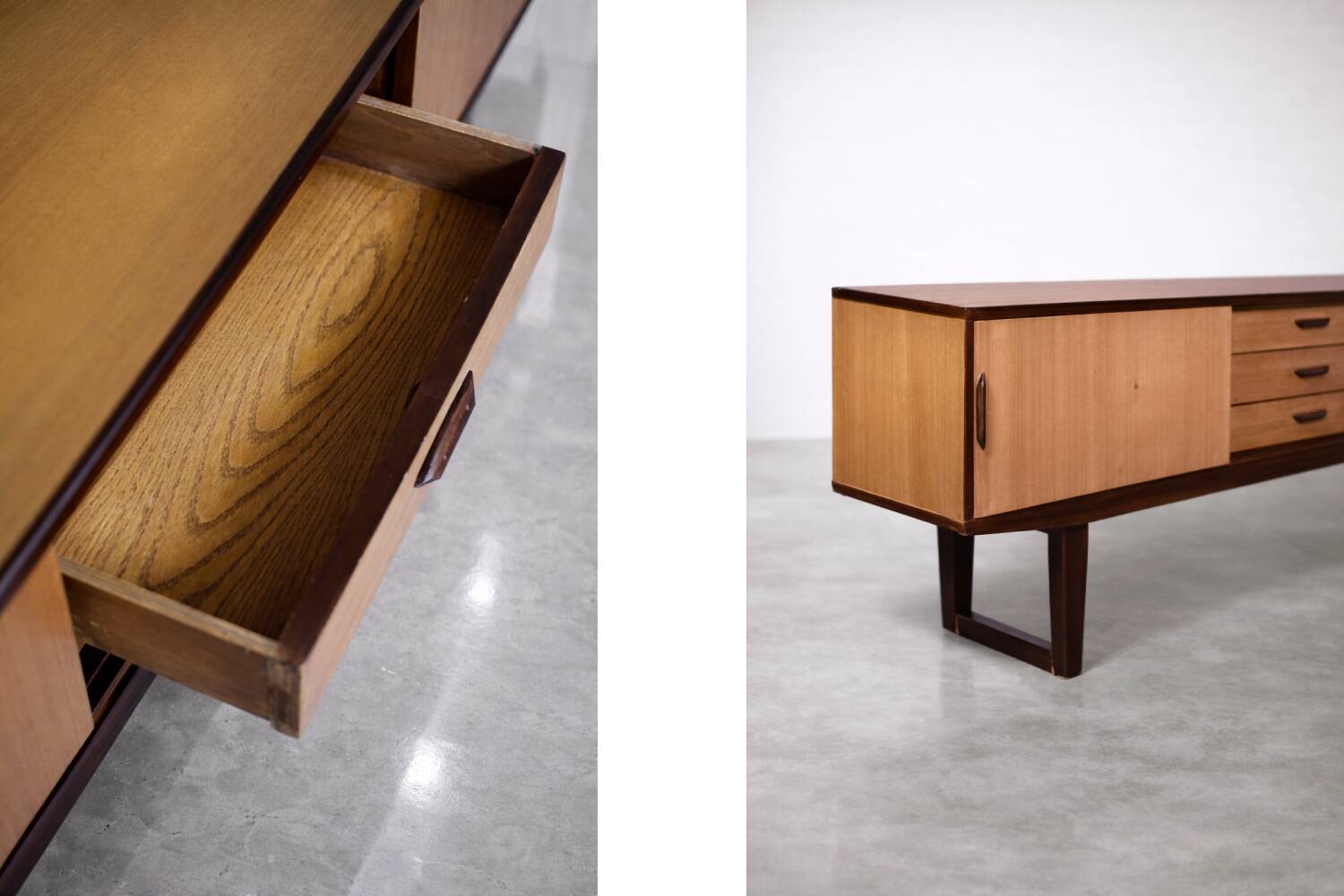 Vintage Mid-Century Danish Modern Wooden Sideboard with Drawers, 1970s