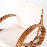 Rattan "pretzel" armchair