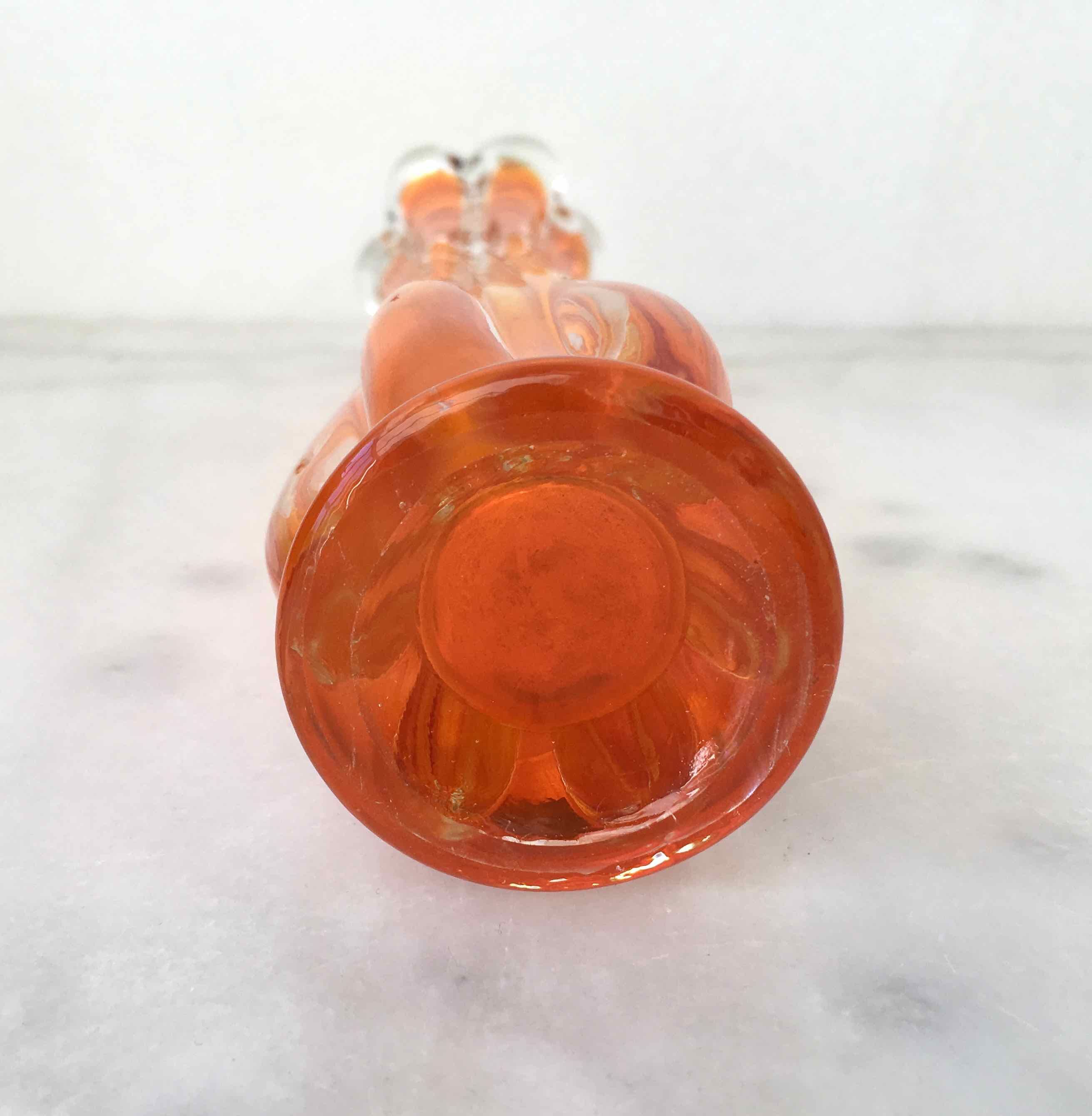 Vintage orange soliflore vase