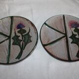 Lot of 8 plates pattern with thistles