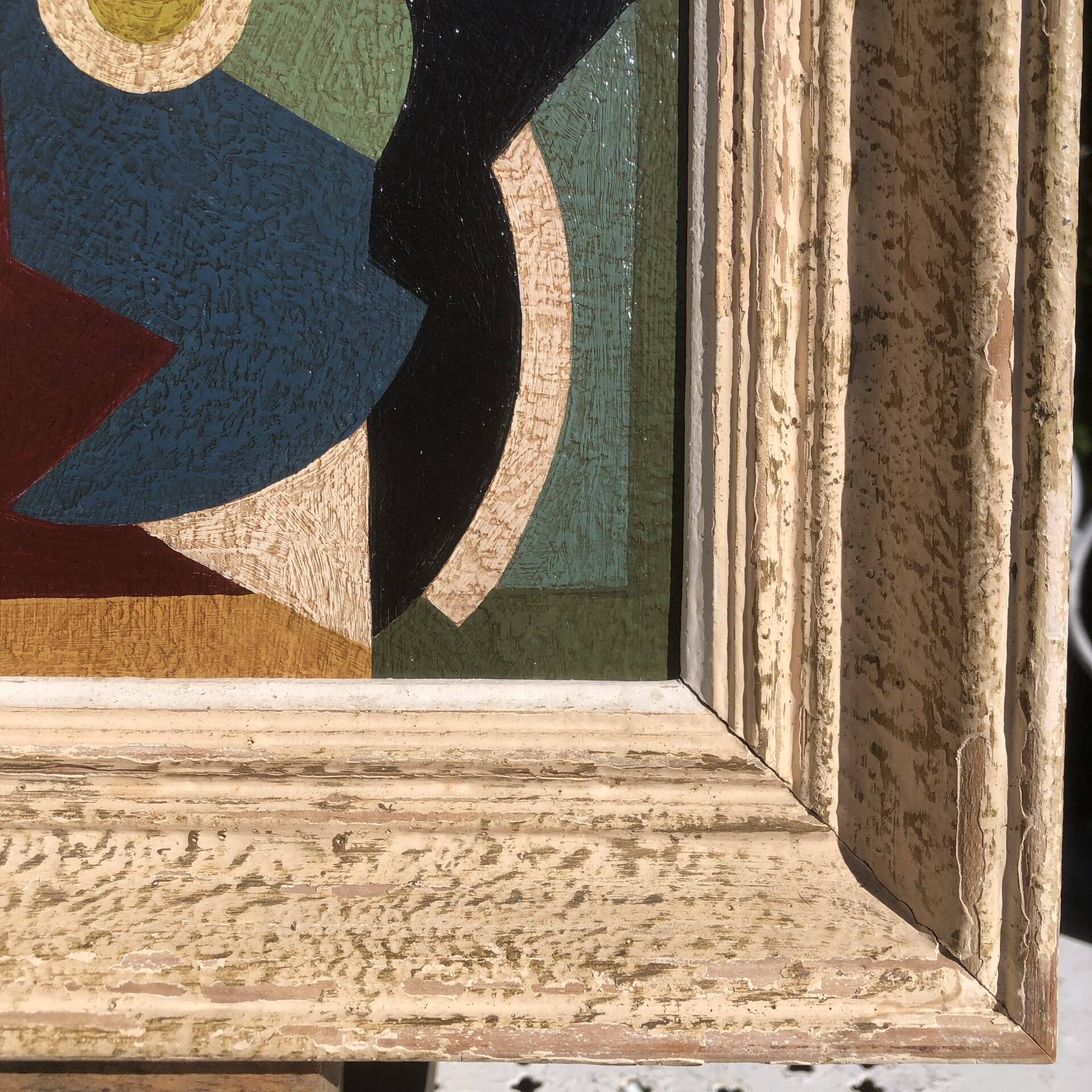Paire de peintures cubistes