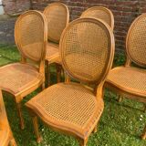 Set of 6 Louis XVI style cane medallion chairs