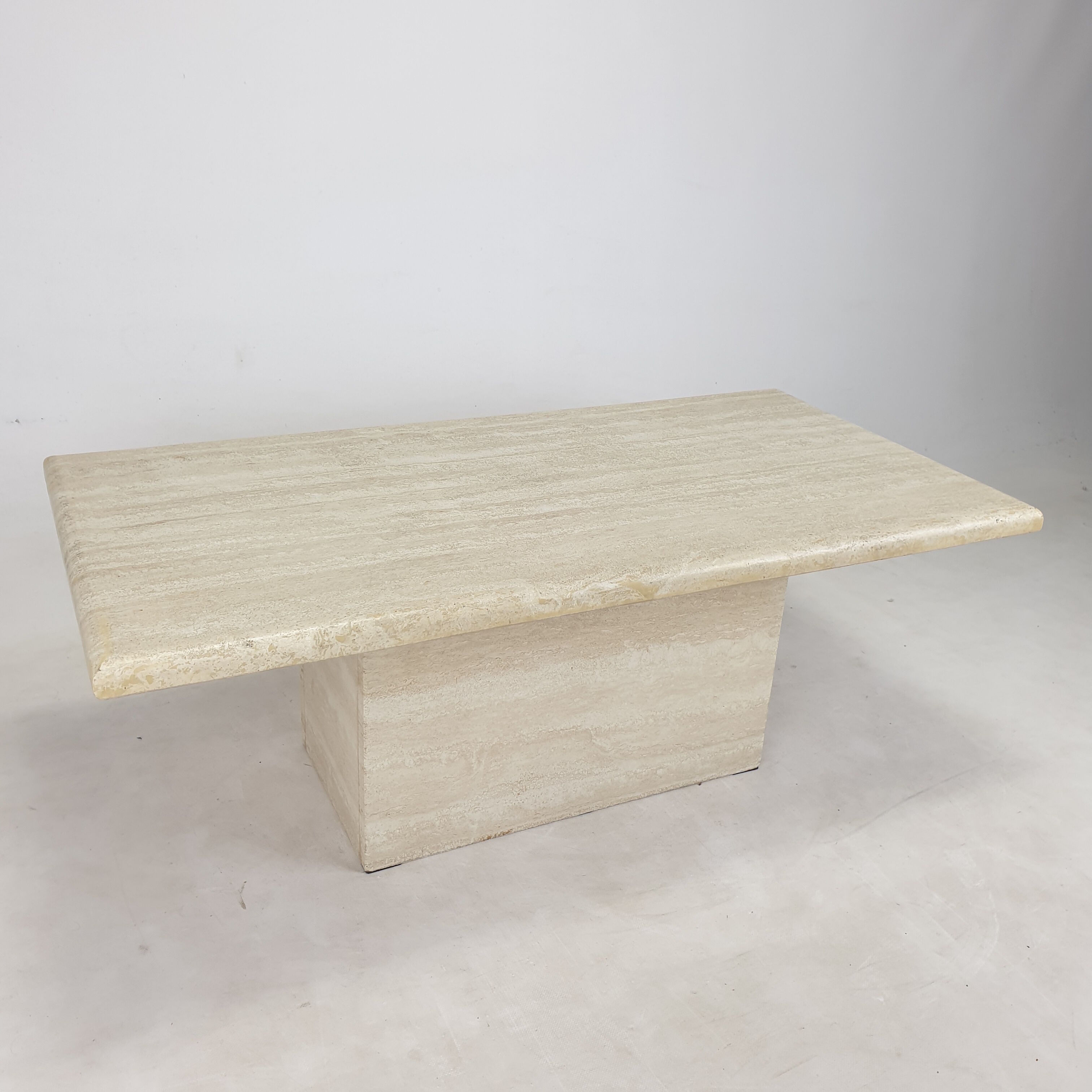 Italian travertine coffee table, 1980s