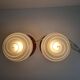Pair of Mid-Century Czech Wood and Frosted Glass Table Lamps, 1990