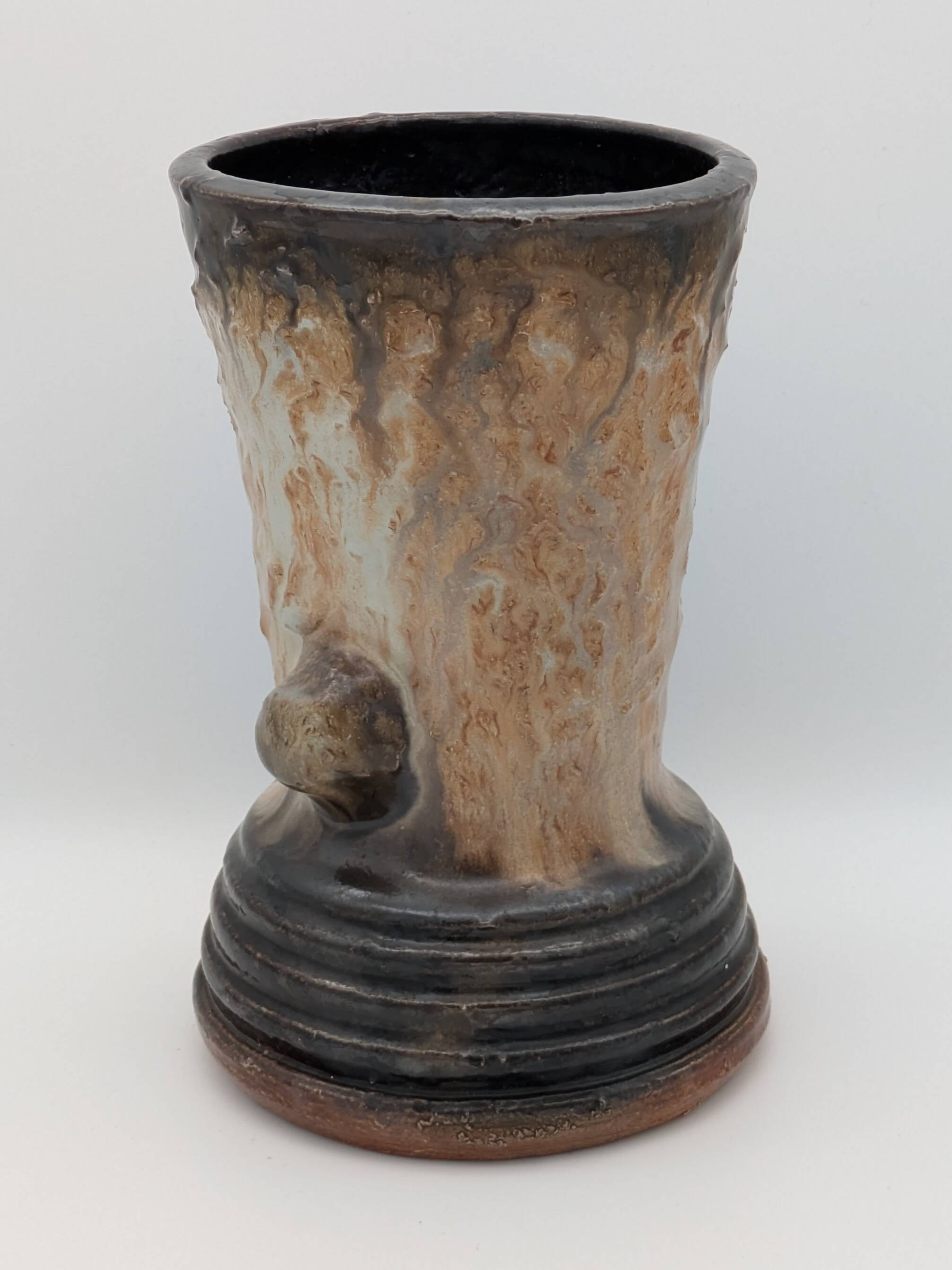 Roger Guérin (Bouffioulx) - Sculptural Vase Salt Glaze - Drip Decoration 1940