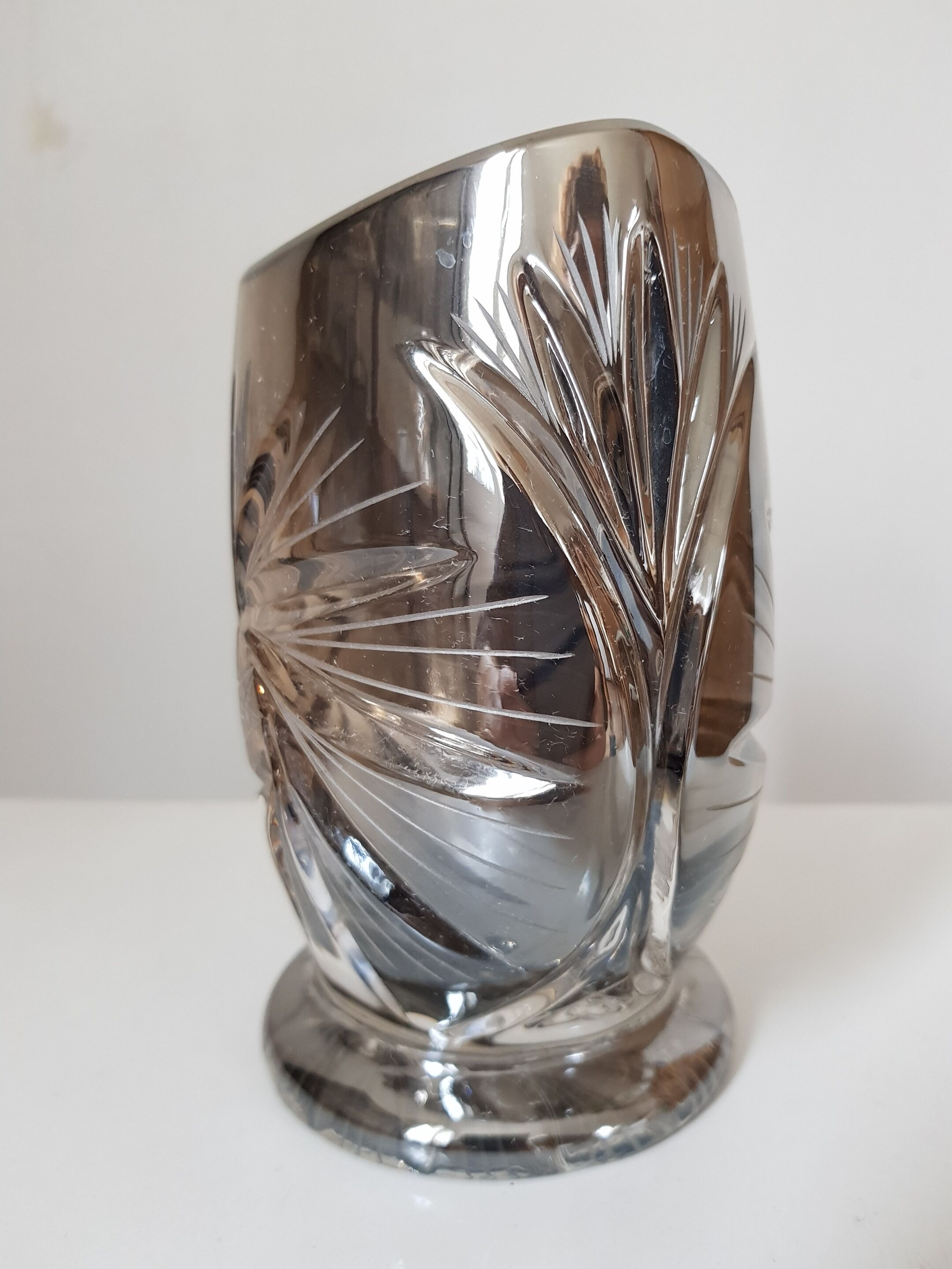 Silver crystal vase