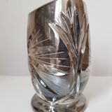 Petit vase en cristal argenté