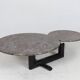 Sculptural coffee table in granite and wood, Italy 1980s.