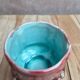 Antique majolica barbotine set – tray and 4 small pots – Art Nouveau