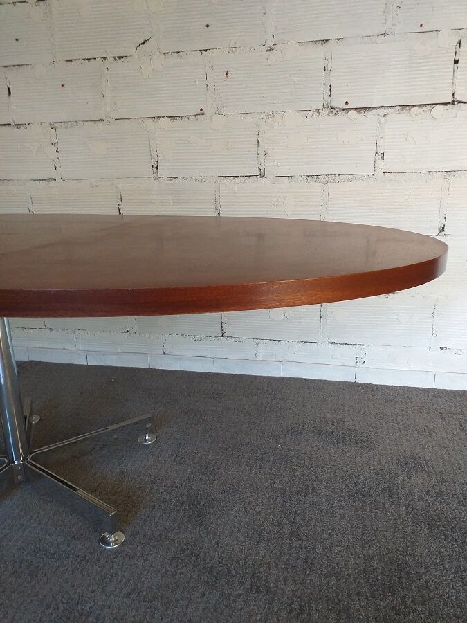 Georges Frydman's 60s vintage teak design oval dining table