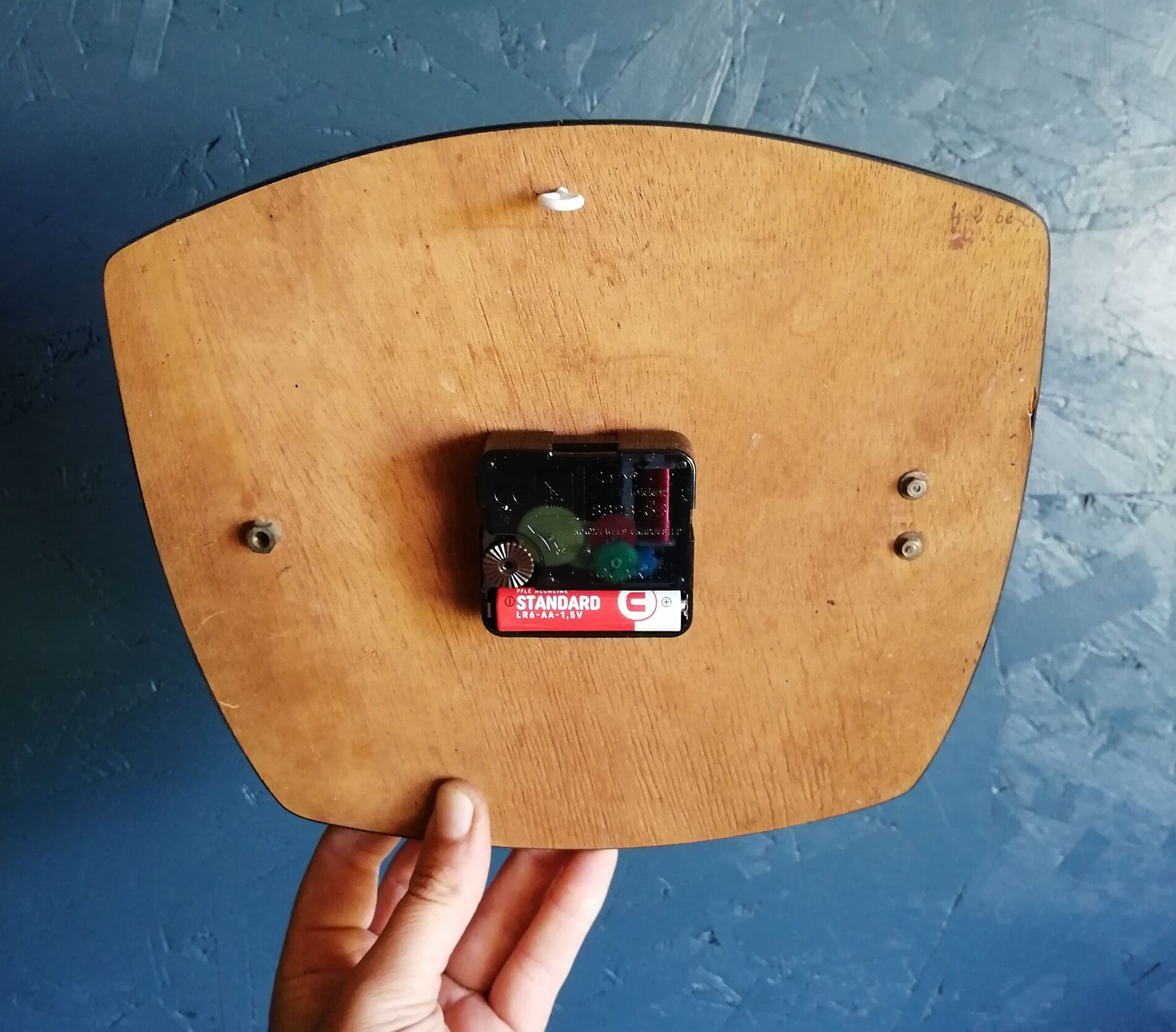 Clock formica vintage asymmetrical silent wall clock "Diamonds"