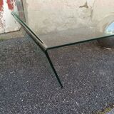 Vintage glass coffee table and metal globe