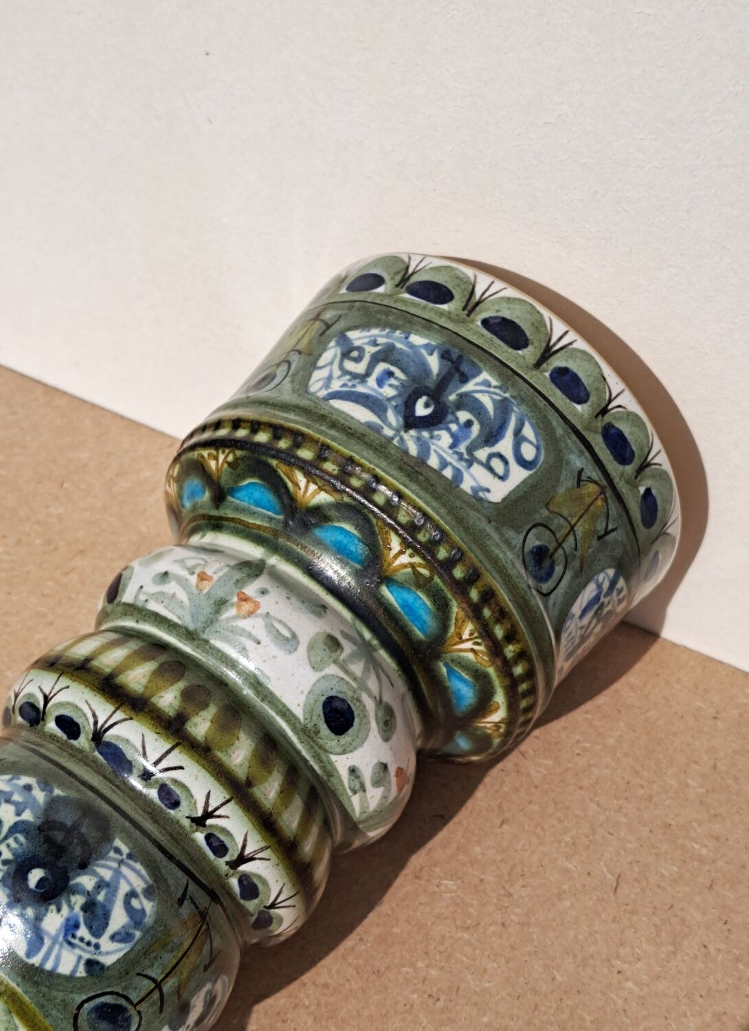 Keraluc sandstone candle holder 70s signed