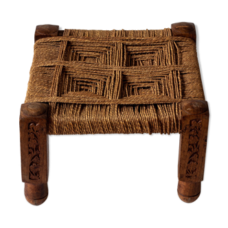Traditional low stool - Artisanal manufacture - 2nd half of the twentieth century