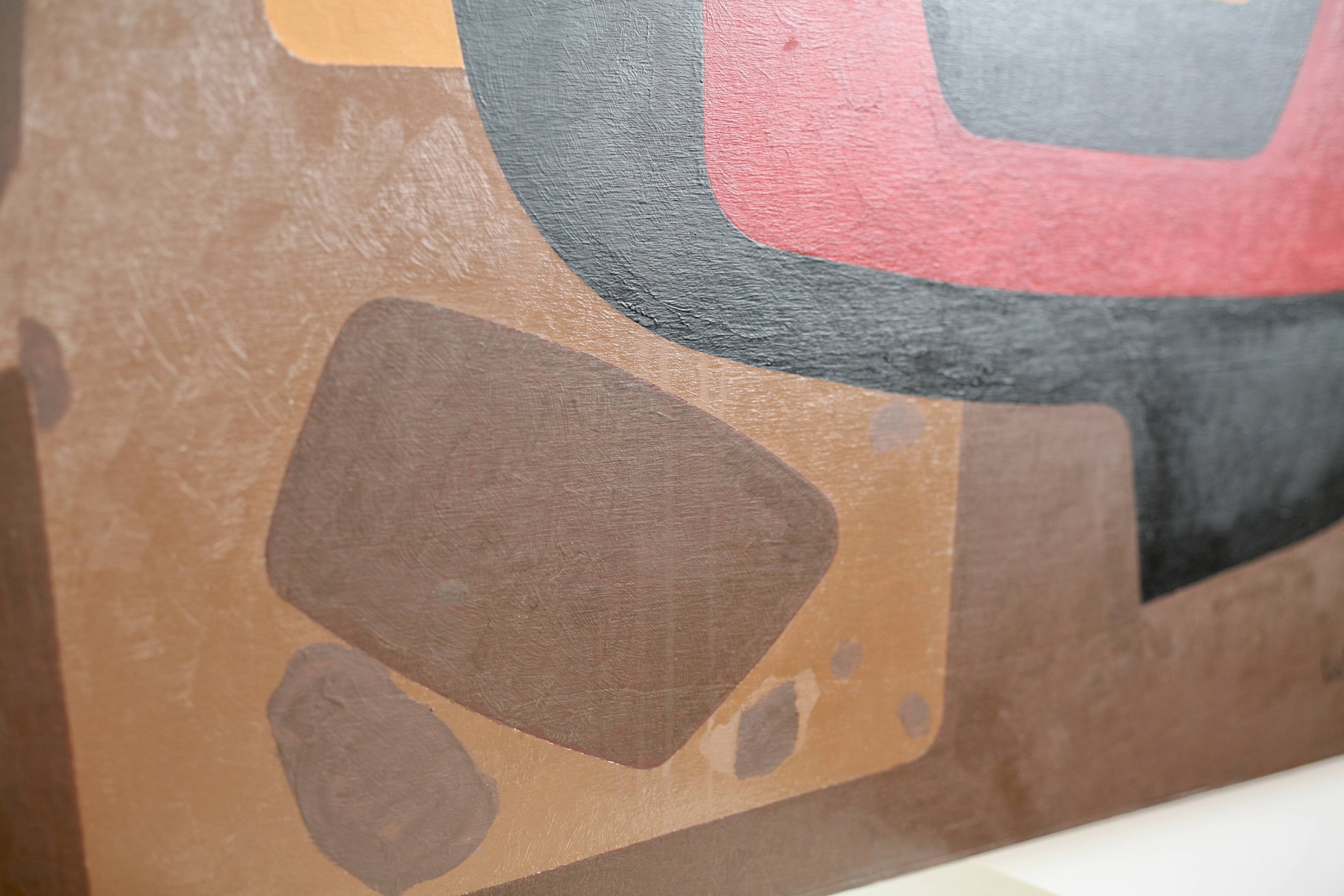 Painting (painted wooden panel without fixing). Free forms, 70s