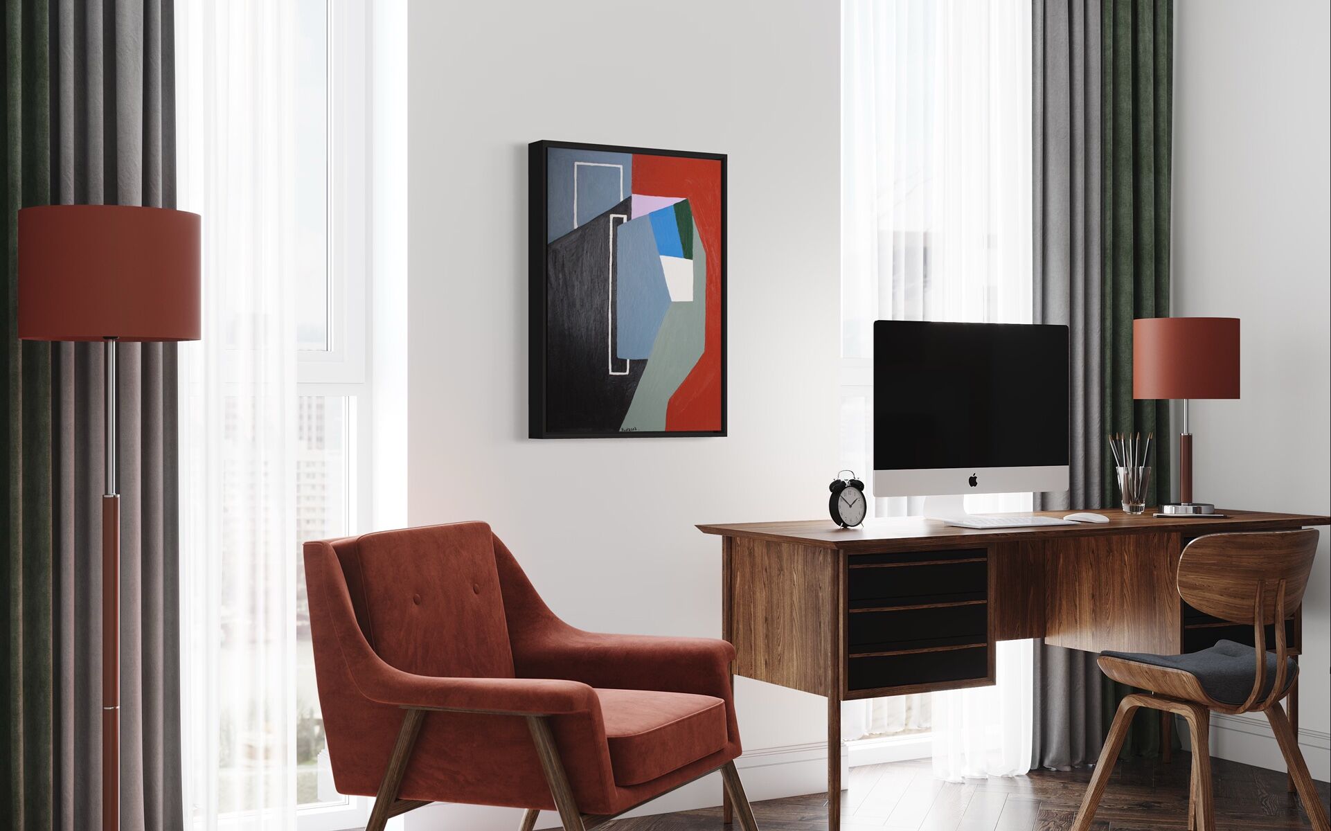 Peinture originale Perspectives rouille