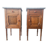 Pair of retro gray marble bedside tables