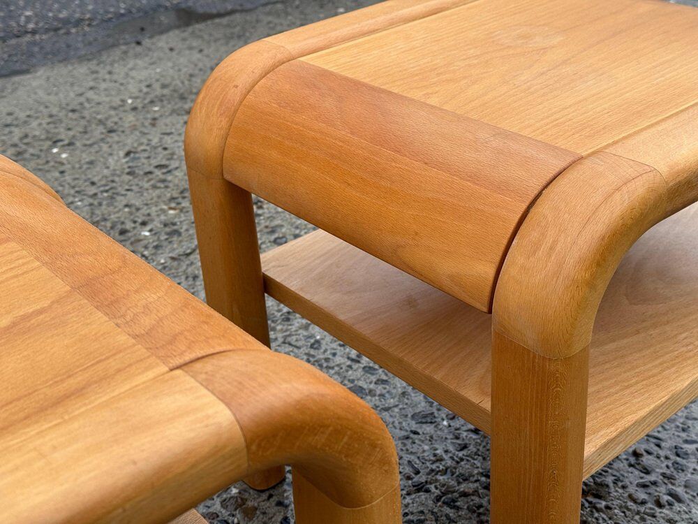 Mid-century Danish Brutalist bedside tables by Villy Nørgaard, 1984, set of 2