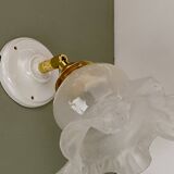 Vintage tulip wall lamp in white opaline
